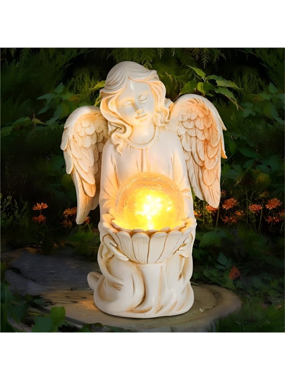Angel Statue Outdoor Decor, Angel Gardening Gifts with Solar LED Lights
